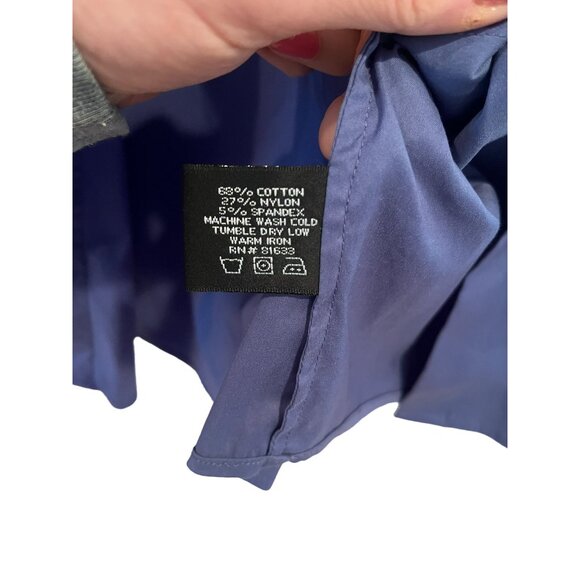 Kenneth Cole New York Womens Button-Up Shirt Size 8 Blue Cotton Blend - Picture 7 of 7